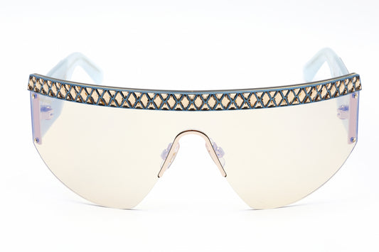 Swarovski SK0363 30X Shiny Deep Gold/Blue Mirror Shield Sunglasses -Wo