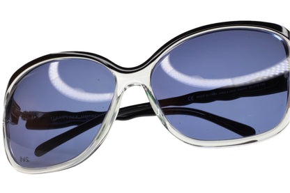 ABC Optical designer black sunglasses online with clear frames and dark tinted lenses