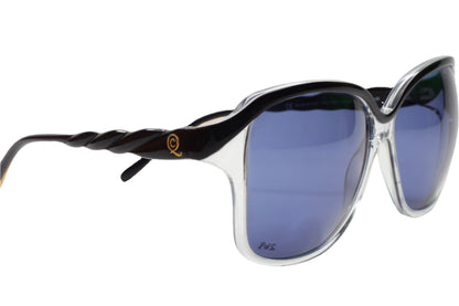 ABC Optical designer black sunglasses online with twisted black arms and tinted lenses