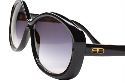 Balenciaga BAL0127S sunglasses online black oversized round frames with gradient lenses by ABC Optical