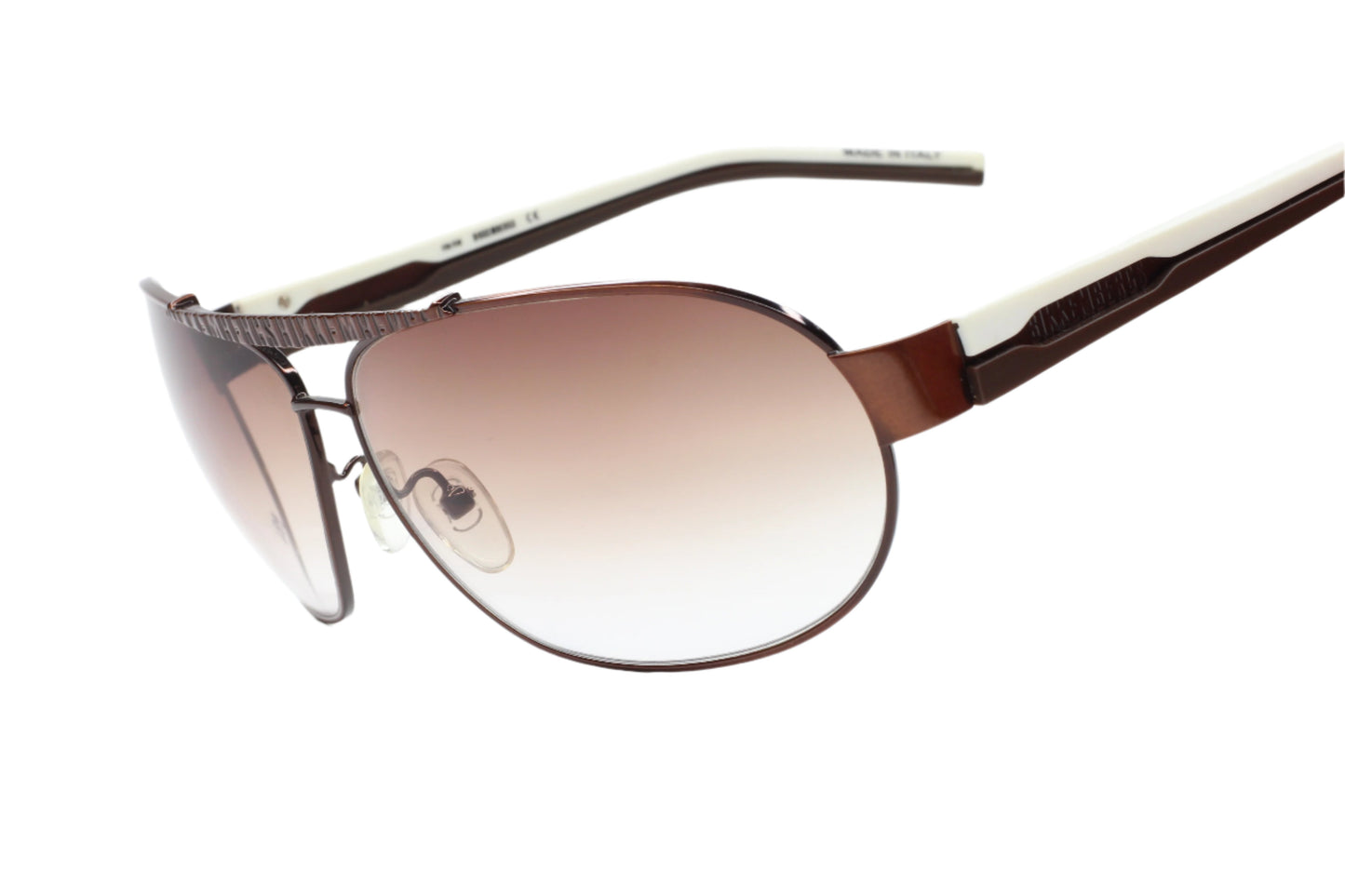 ABC Optical BK58002 white aviator sunglasses with brown gradient lenses and lightweight frame