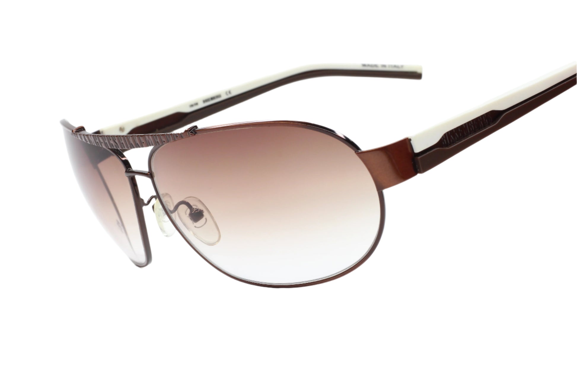 ABC Optical BK58002 white aviator sunglasses with brown gradient lenses and lightweight frame