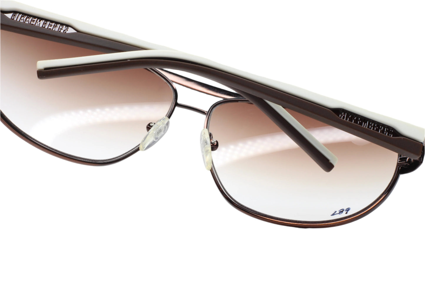 BK58002 white aviator sunglasses by ABC Optical with gradient lenses and sleek frame design