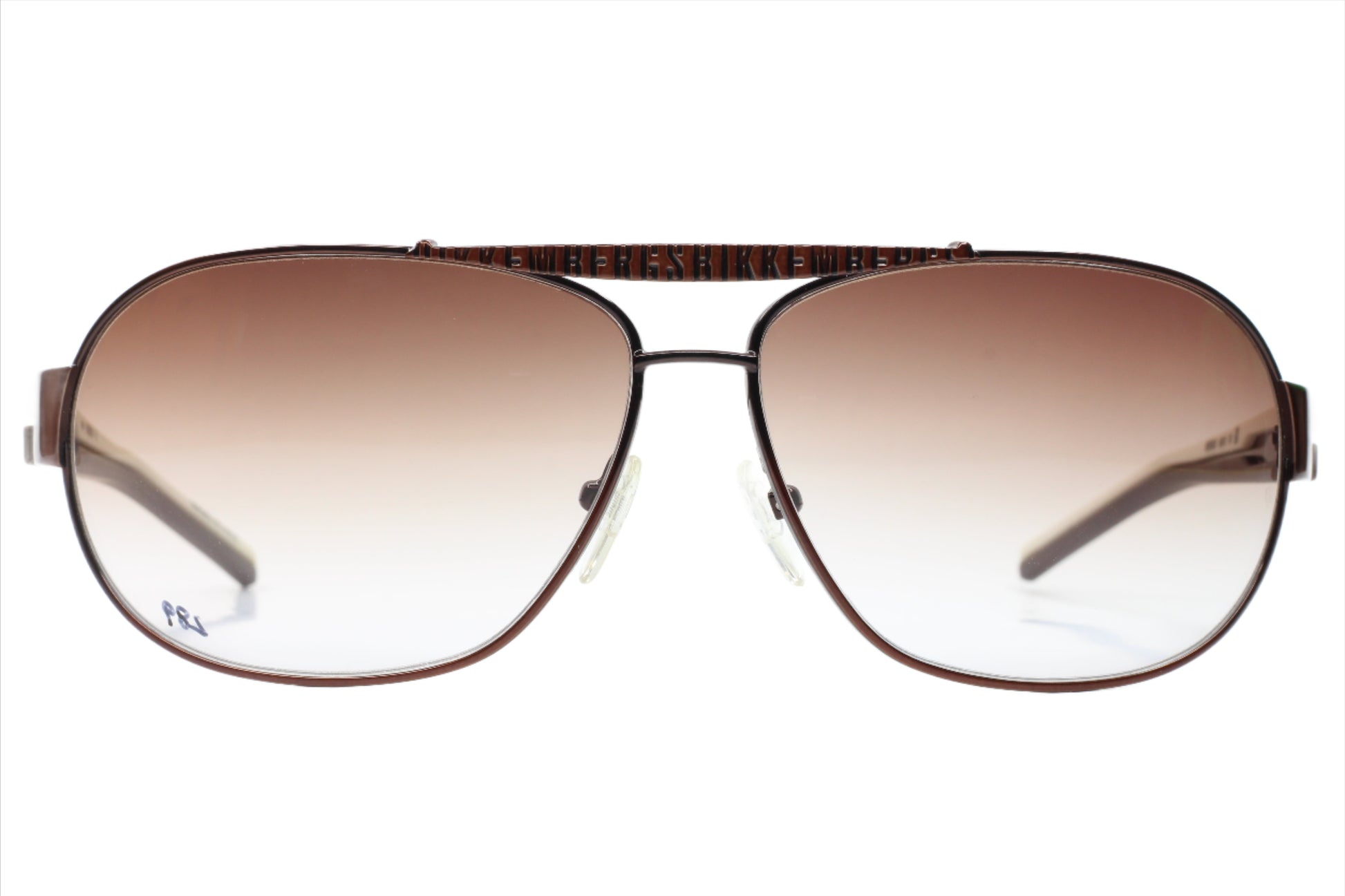 ABC Optical BK58002 white aviator sunglasses brown gradient lenses and metal frame