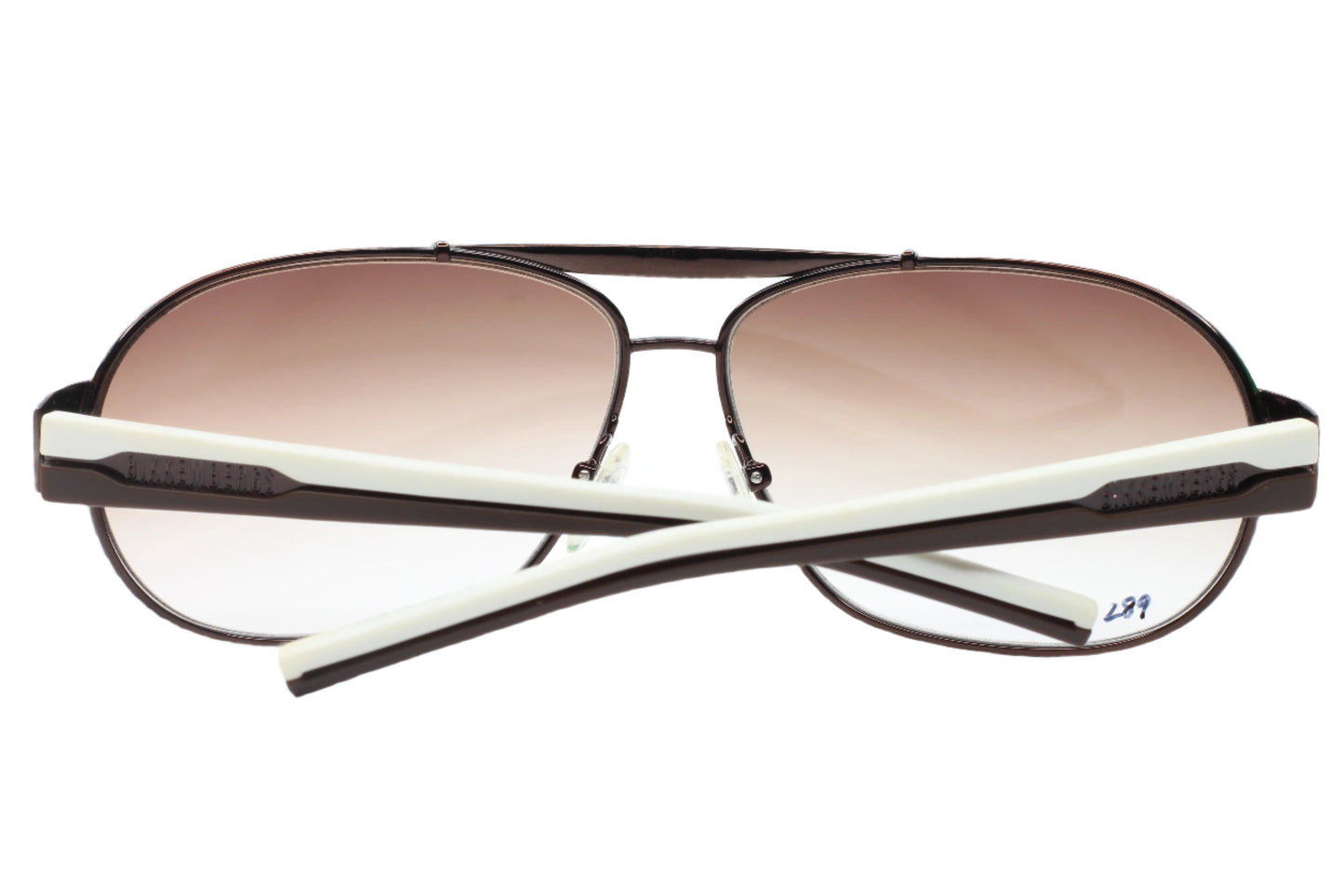 ABC Optical BK58002 white aviator sunglasses with gradient lenses and white temple arms
