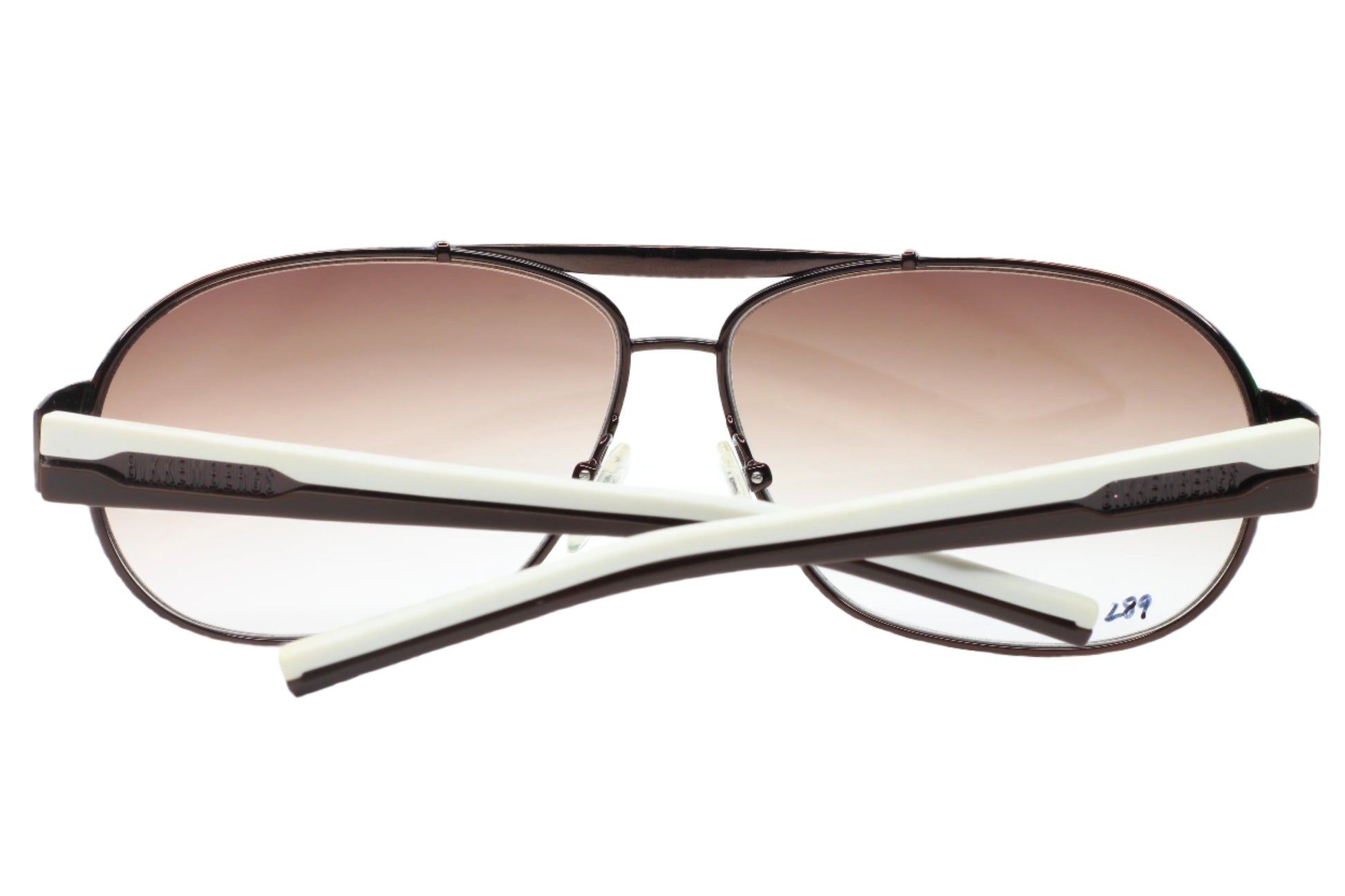 ABC Optical BK58002 white aviator sunglasses with gradient lenses and white temple arms