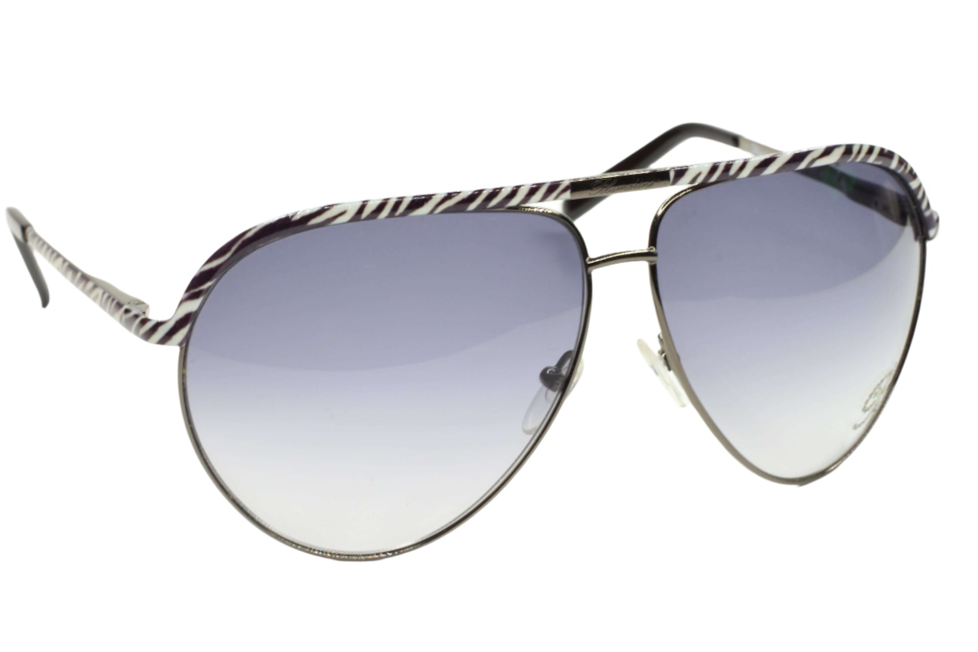 Blumarine SBM9512 08Q3 sunglasses online featuring zebra-patterned frames and gradient lenses by ABC Optical