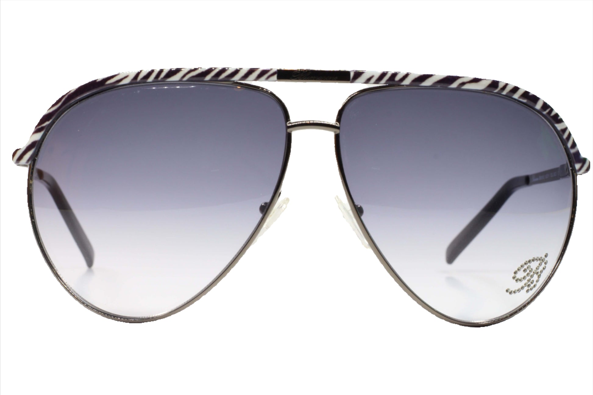 Blumarine SBM9512 08Q3 sunglasses online featuring zebra print aviator optical frames with gradient lenses