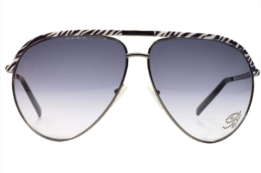 Blumarine SBM9512 08Q3 sunglasses online featuring zebra print aviator optical frames with gradient lenses