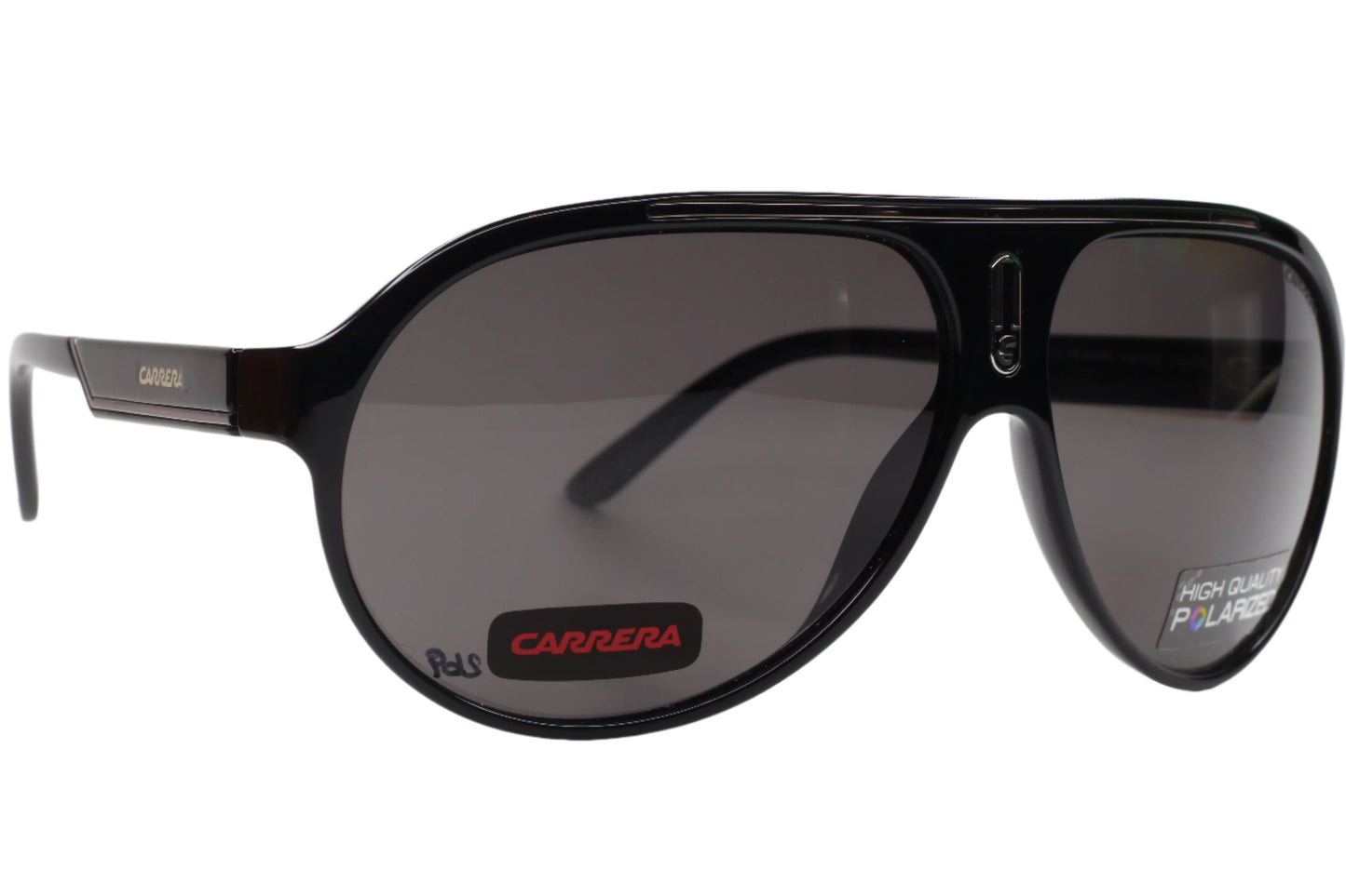 ABC Optical Carrera 57 black aviator sunglasses with sleek black frame and polarized lenses