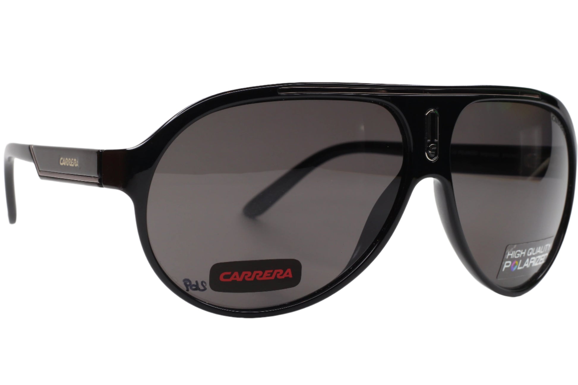 ABC Optical Carrera 57 black aviator sunglasses with sleek black frame and polarized lenses