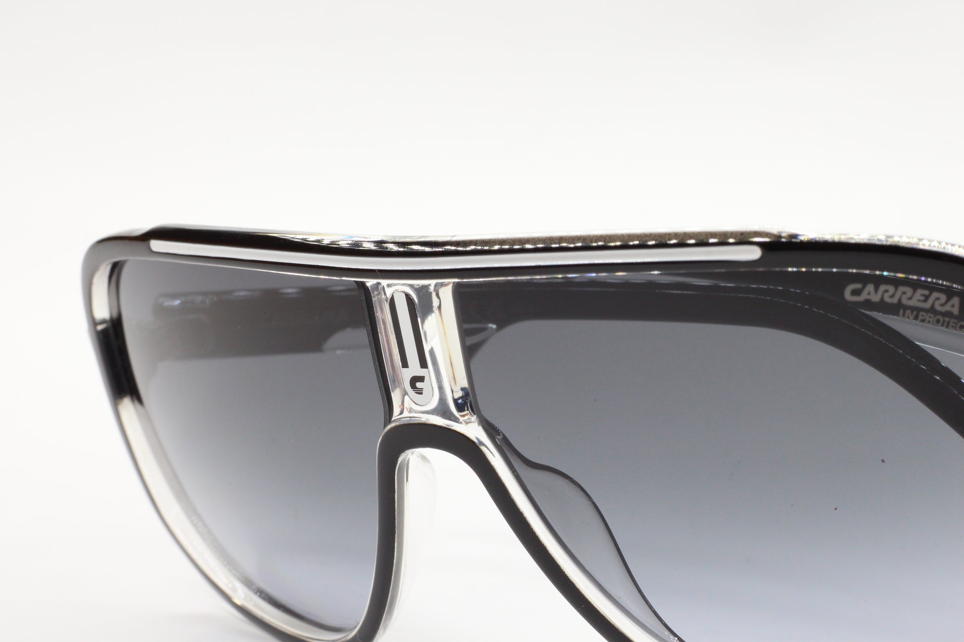 Black Carrera designer optical frames sunglasses close-up with gradient lenses to buy Carrera designer shades online