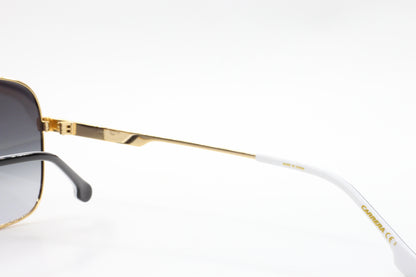 Close-up of ABC Optical gold and white Carrera sunglasses frame detail to buy Carrera sunglasses online