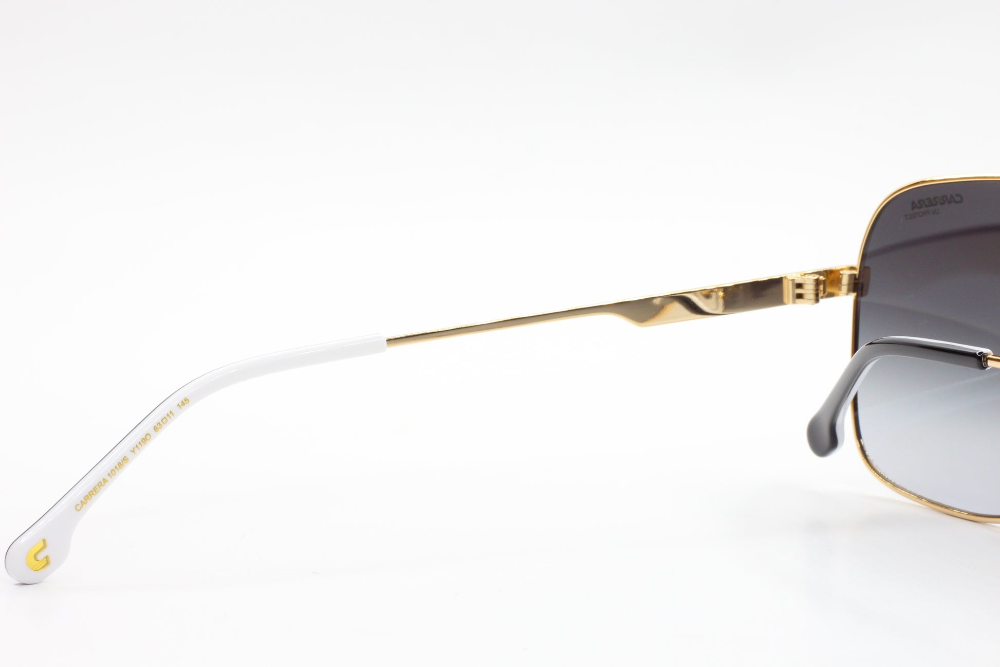 ABC Optical gold and white Carrera sunglasses frame detail with gray lenses buy Carrera sunglasses online