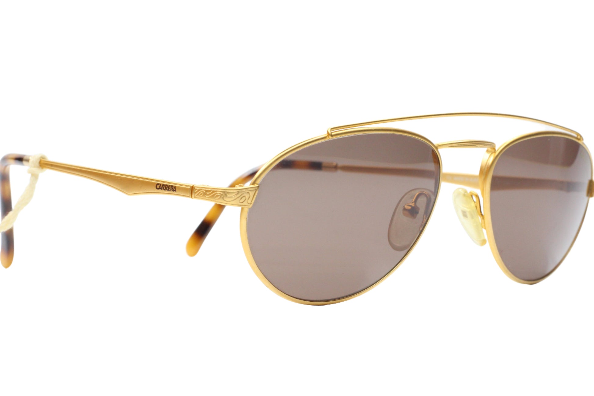 Carrera CA5519 vintage sunglasses with gold metal aviator frame and brown lenses by ABC Optical