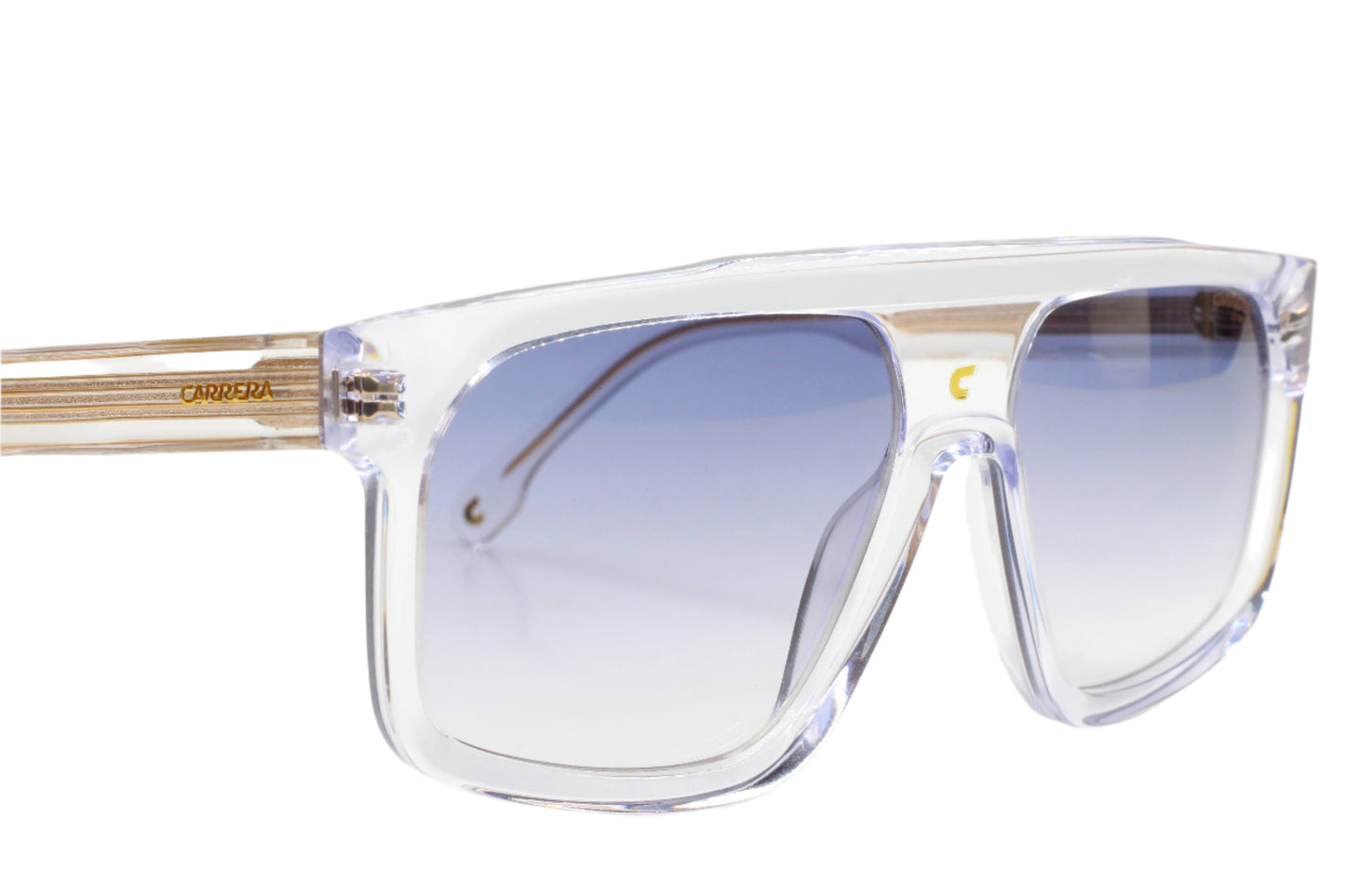 ABC Optical luxury gradient sunglasses for men with clear thick frame and blue gradient lenses