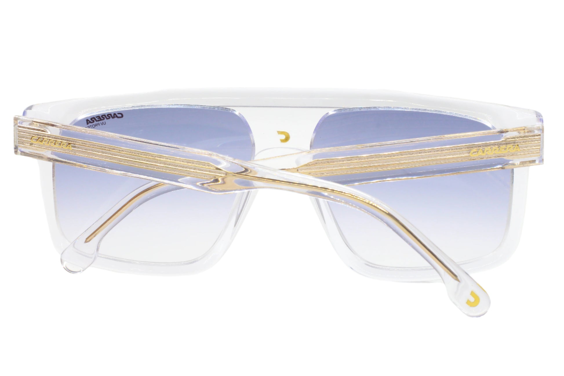 ABC Optical luxury gradient sunglasses for men with clear frame and blue gradient lenses