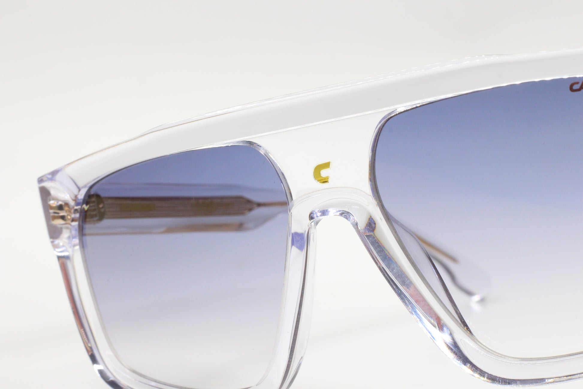 ABC Optical luxury gradient sunglasses for men with clear frame and blue tinted lenses