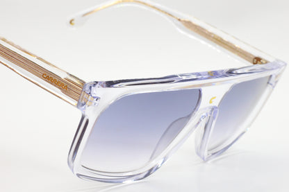 Luxury gradient sunglasses for men with clear acetate frame and light brown temples by ABC Optical