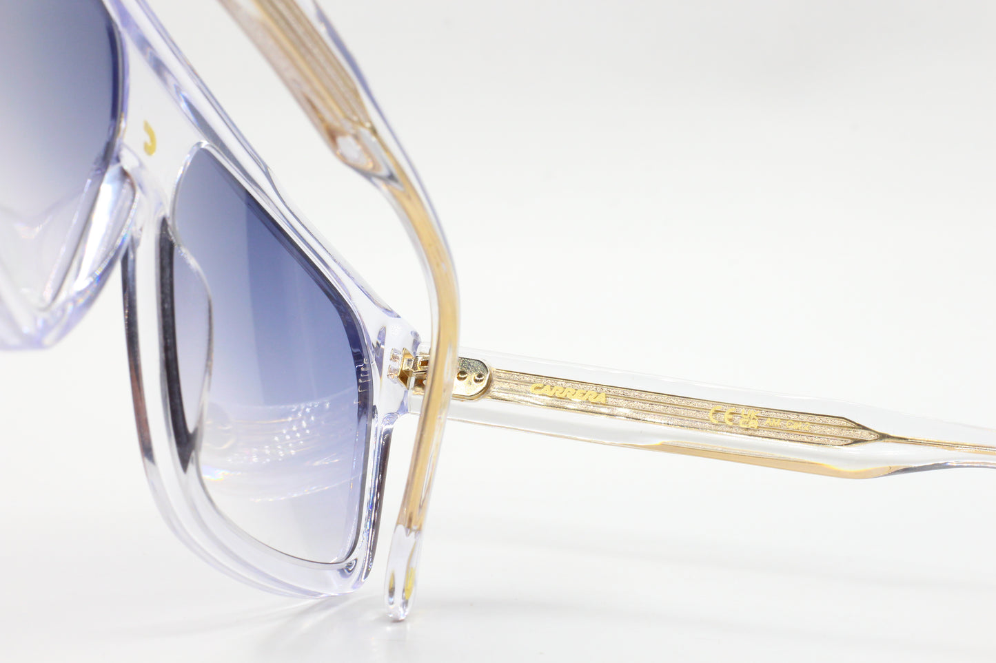 ABC Optical luxury gradient sunglasses for men with clear frames and blue tinted lenses
