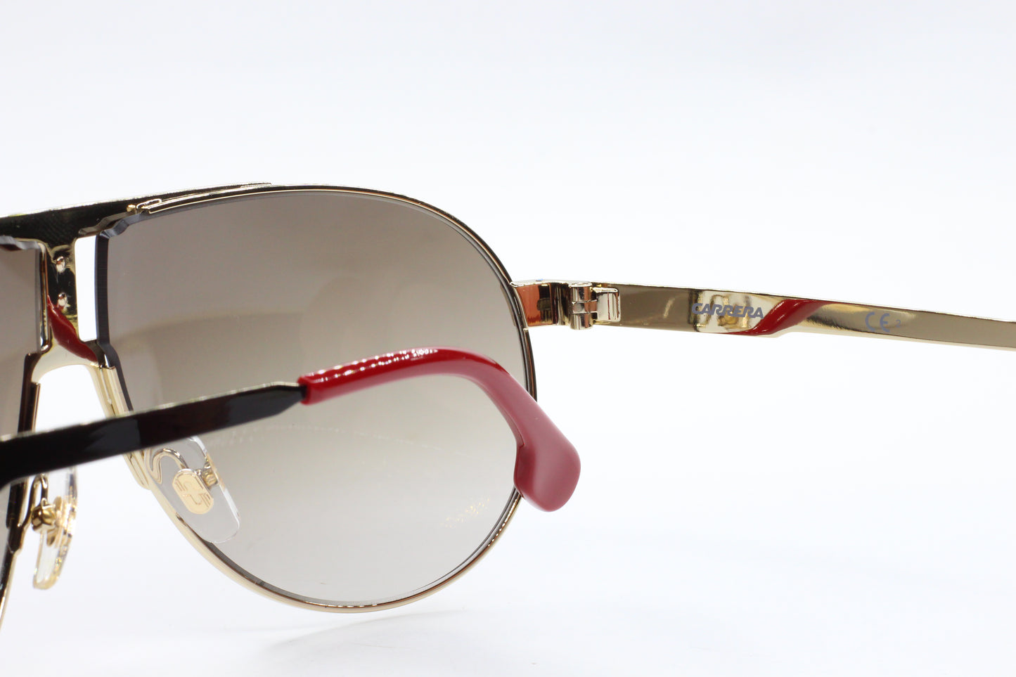 ABC Optical luxury silver black gradient sunglasses with metal frame and red temple tips
