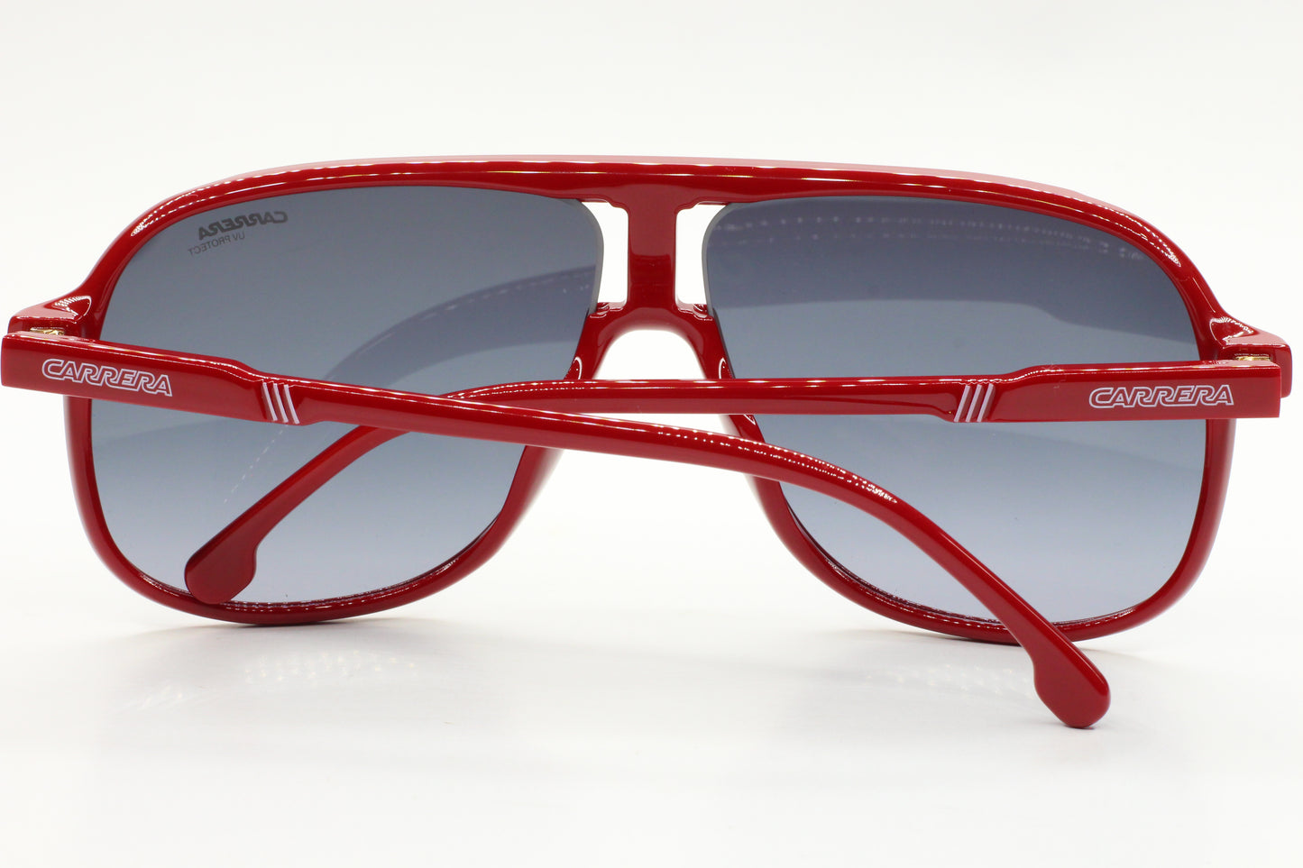 Red Carrera men's fashion eyewear optical frames with dark lenses by ABC Optical