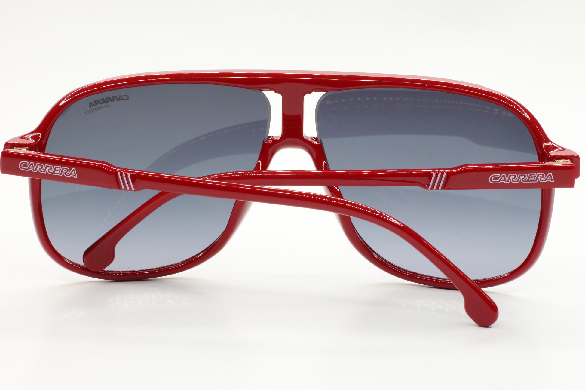 Red Carrera men's fashion eyewear optical frames with dark lenses by ABC Optical