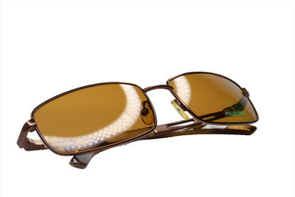 ABC Optical Carrera polarized sunglasses for men with brown rectangular lenses and metal frames