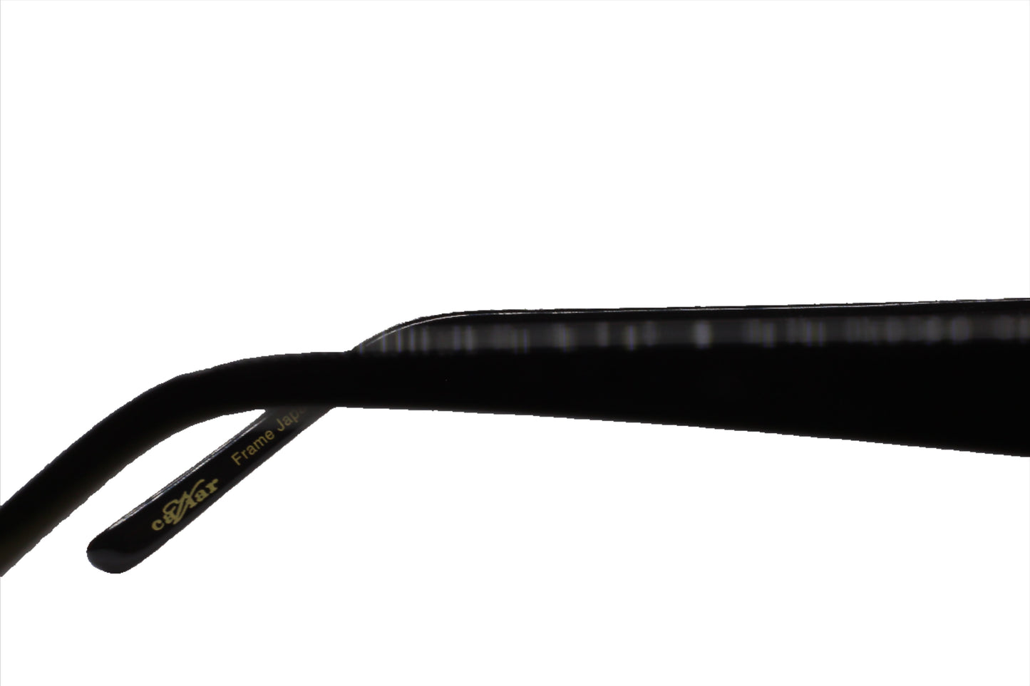 Black optical frame temple arm of ABC Optical featuring Caviar M2608 Austrian crystal sunglasses design