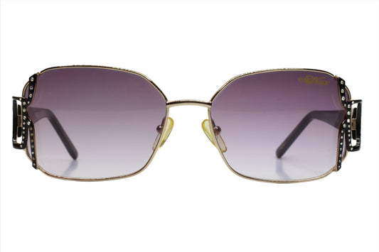 Caviar M2608 Austrian crystal sunglasses with gold frame and gradient purple lenses by ABC Optical