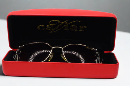Caviar M2608 Austrian crystal sunglasses in black gold frame with case by ABC Optical