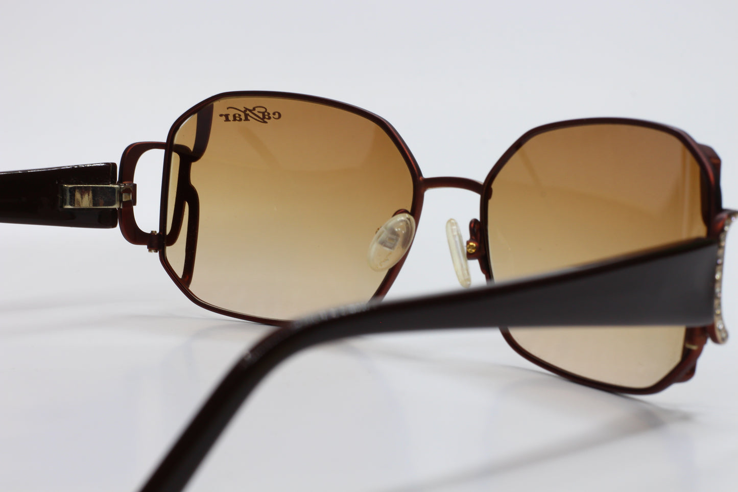 ABC Optical Caviar M2608 gold brown sunglasses with rectangular lenses and brown frames