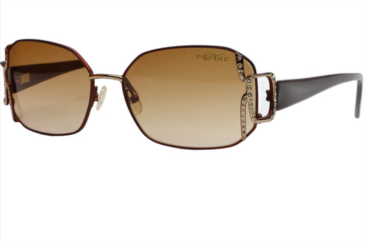 ABC Optical Caviar M2608 gold brown sunglasses with stylish gradient lenses and unique frame design