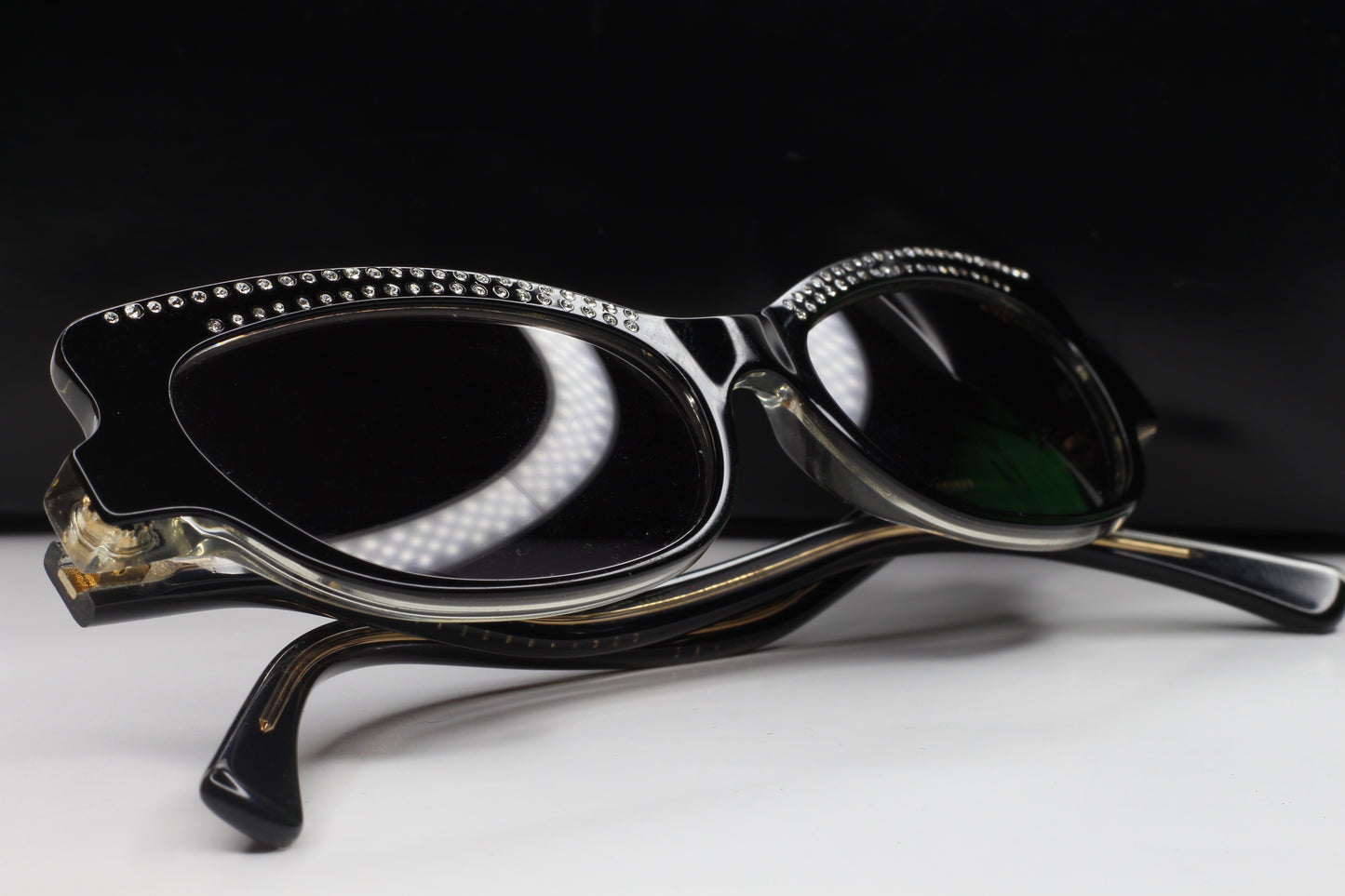 Black ABC Optical Caviar M3002 Swarovski sunglasses with crystal detailing on frames
