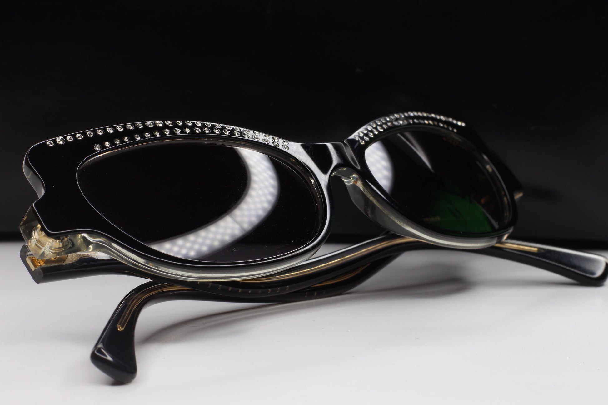 Black ABC Optical Caviar M3002 Swarovski sunglasses with crystal detailing on frames