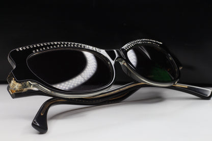 Black ABC Optical Caviar M3002 Swarovski sunglasses with crystal detailing on frames