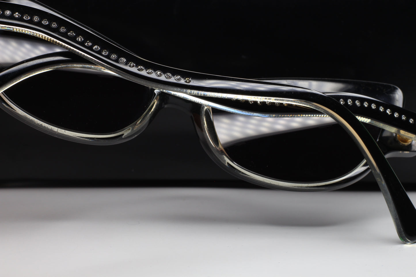 Black ABC Optical Caviar M3002 Swarovski sunglasses with rhinestone detailing on the frame