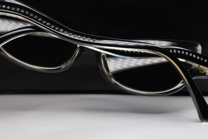 Black ABC Optical Caviar M3002 Swarovski sunglasses with rhinestone detailing on the frame