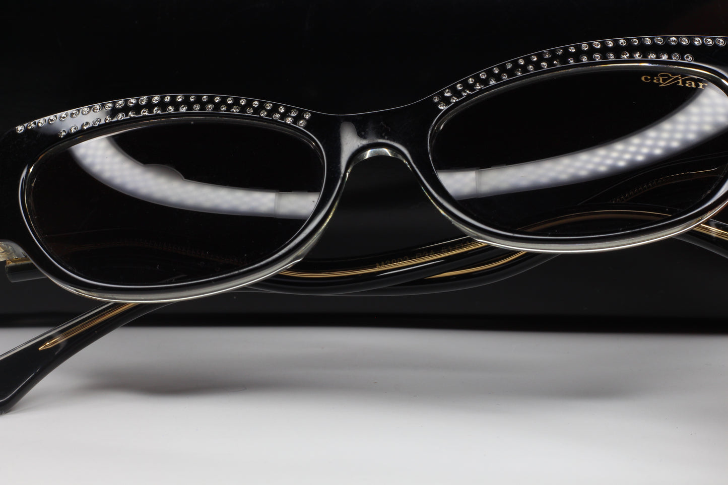 Caviar M3002 Swarovski sunglasses black optical frames with crystal embellishments by ABC Optical
