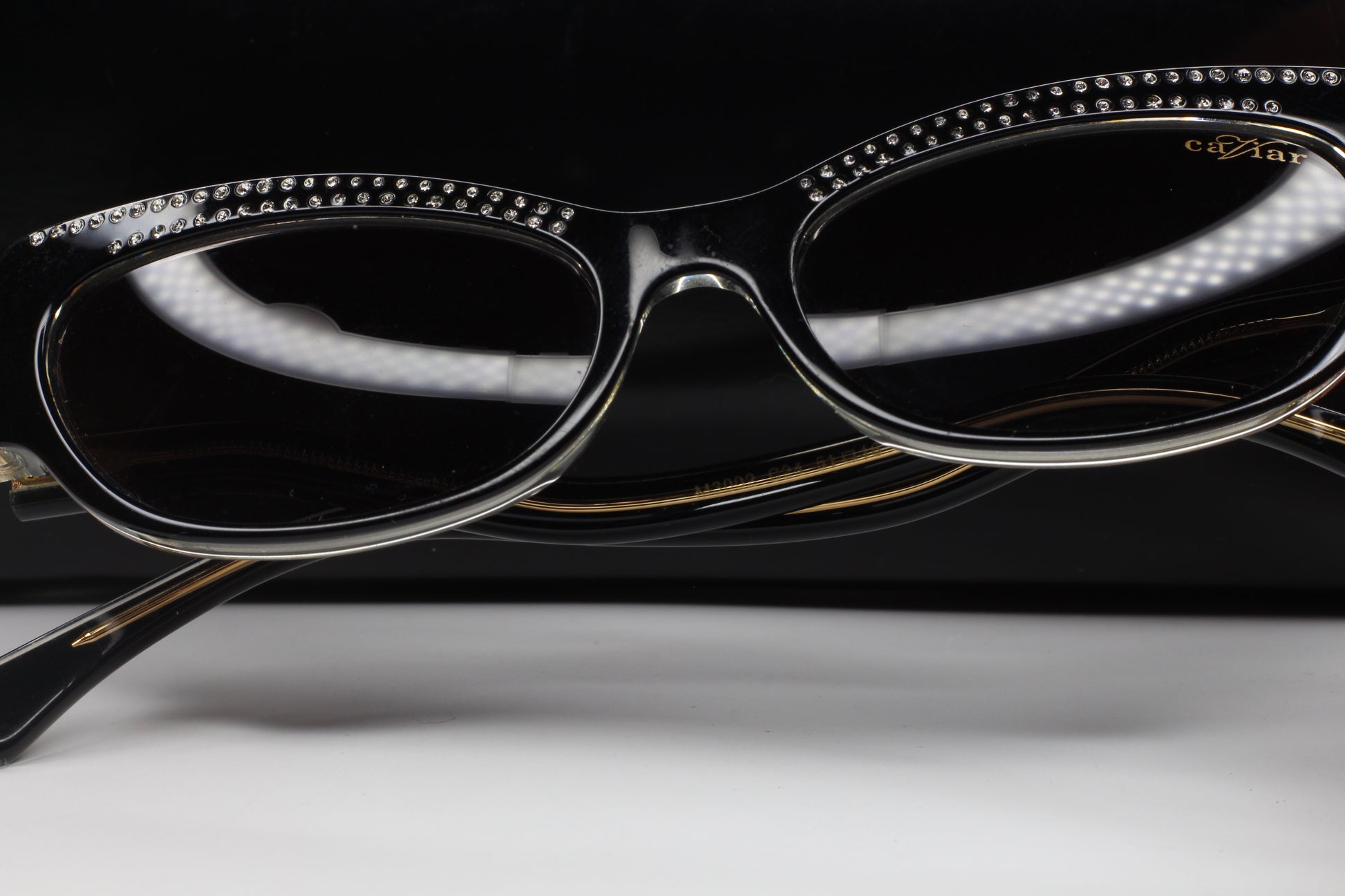 Caviar M3002 Swarovski sunglasses black optical frames with crystal embellishments by ABC Optical