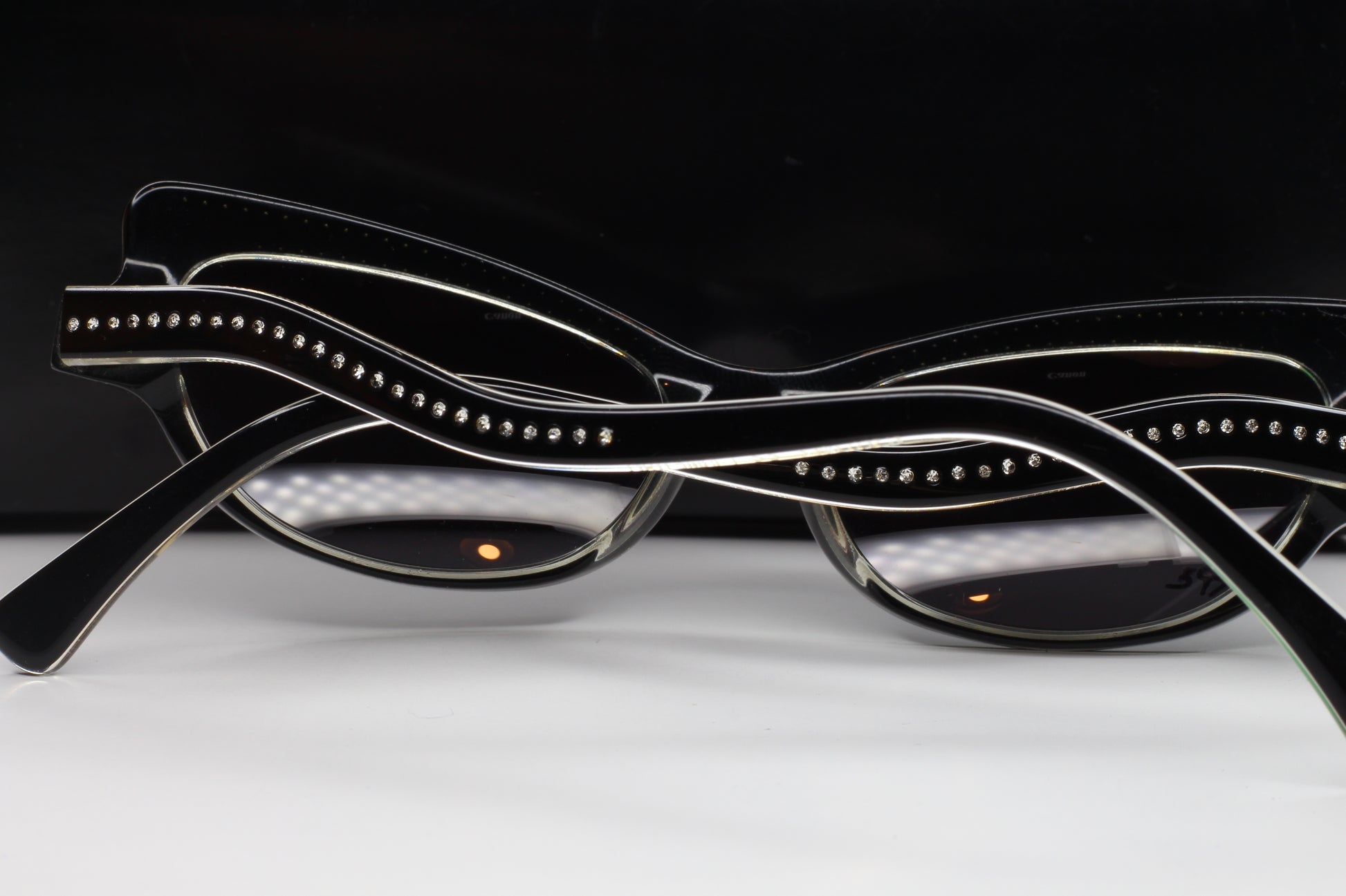 ABC Optical Caviar M3002 Swarovski sunglasses with black frames and crystal embellishments