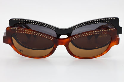 Caviar M3002 Swarovski sunglasses with studded frames in black and brown by ABC Optical