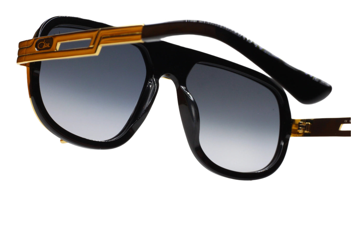 Cazal 665 sunglasses black gold optical frames with gradient lenses and bold design