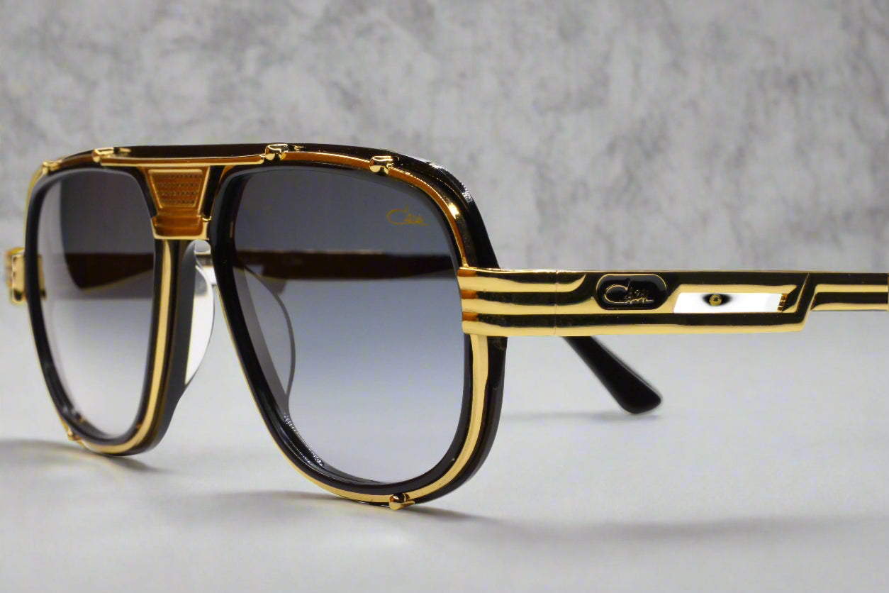 Cazal 665 Sunglasses Black Gold Luxury Gradient Frame | ABC OPTICAL