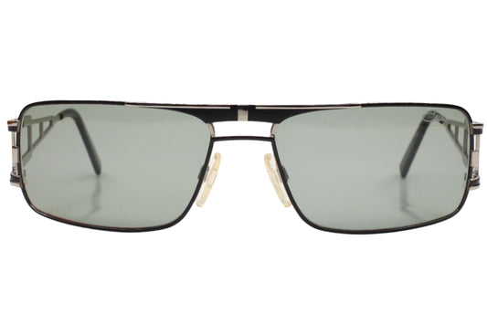 Cazal 9043 black silver sunglasses with rectangular tinted lenses and metal frame by ABC Optical