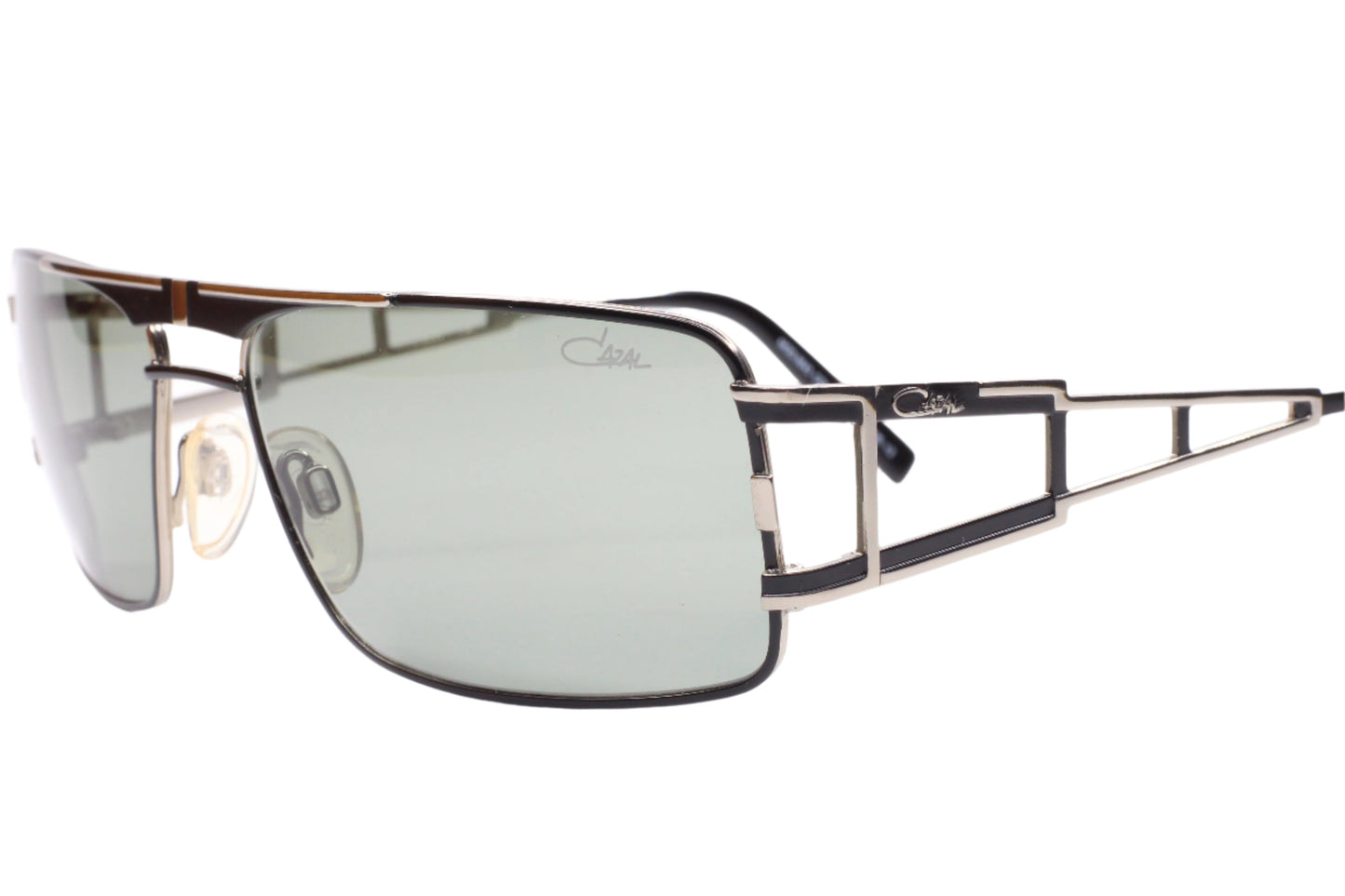 Cazal 9043 black silver sunglasses by ABC Optical with sleek rectangular lenses and metal frame design
