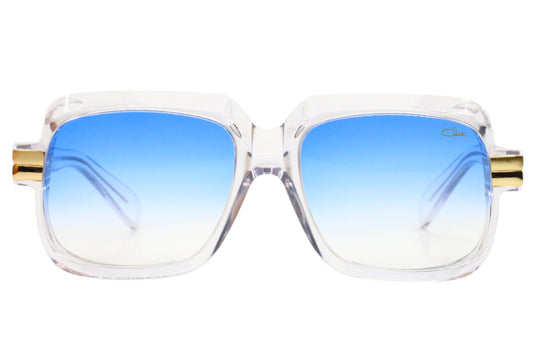 Clear frame Cazal Legends sunglasses for sale with blue gradient lenses from ABC Optical