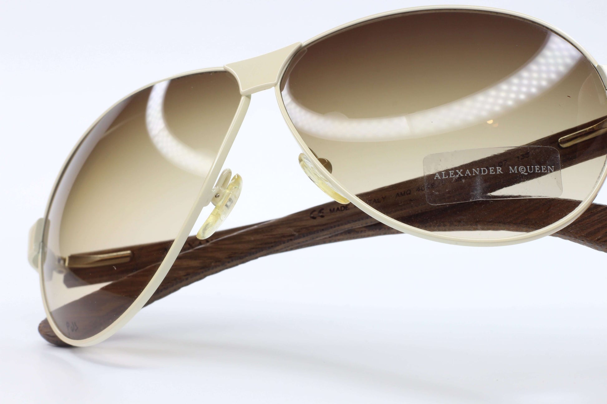 ABC Optical designer Alexander McQueen AMQ4049S eyewear aviator sunglasses with gradient lenses and beige frame