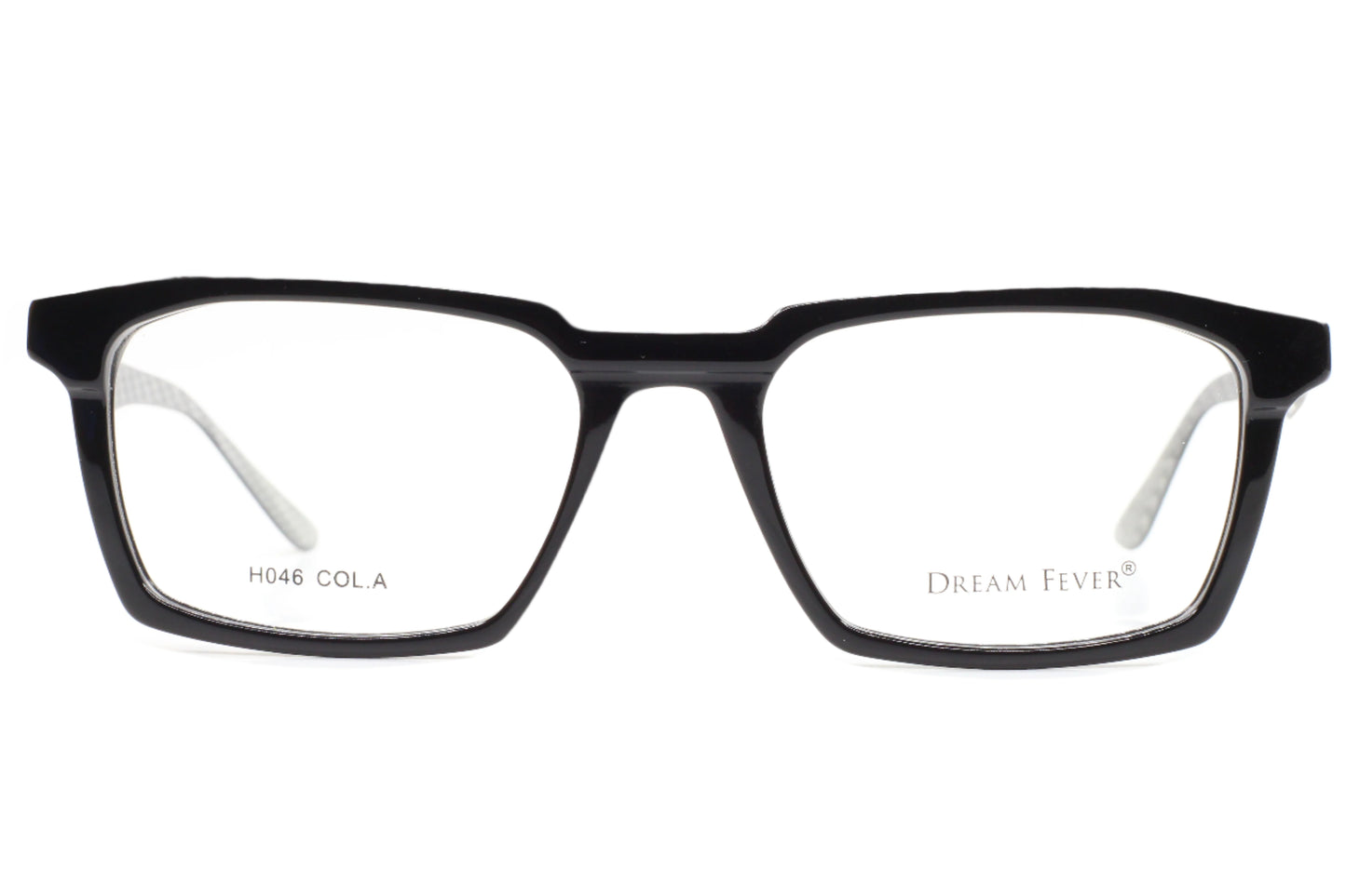 ABC Optical black rectangular Dream Fever designer eyeglass frames with clear lenses