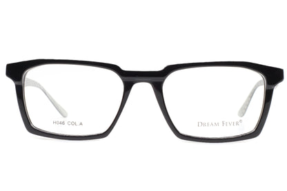 ABC Optical black rectangular Dream Fever designer eyeglass frames with clear lenses